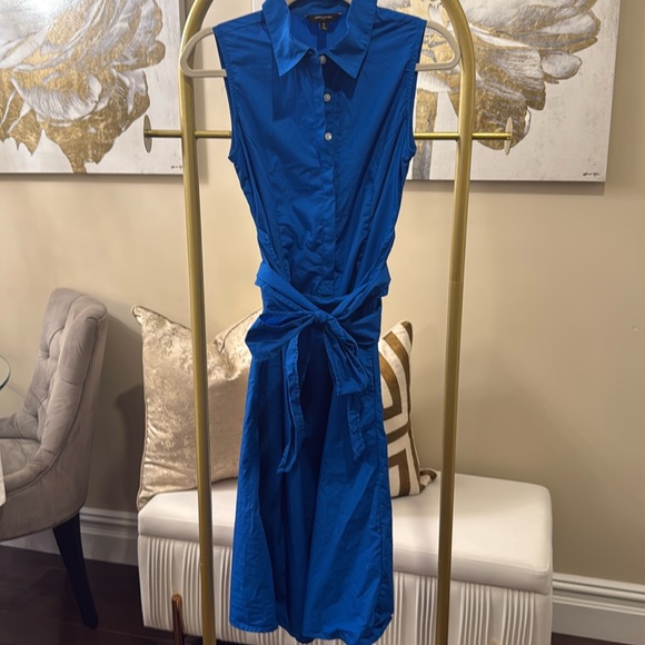 Banana Republic Princess Blue Poplin Cross-Waist Midi Dress - Picture 10 of 13